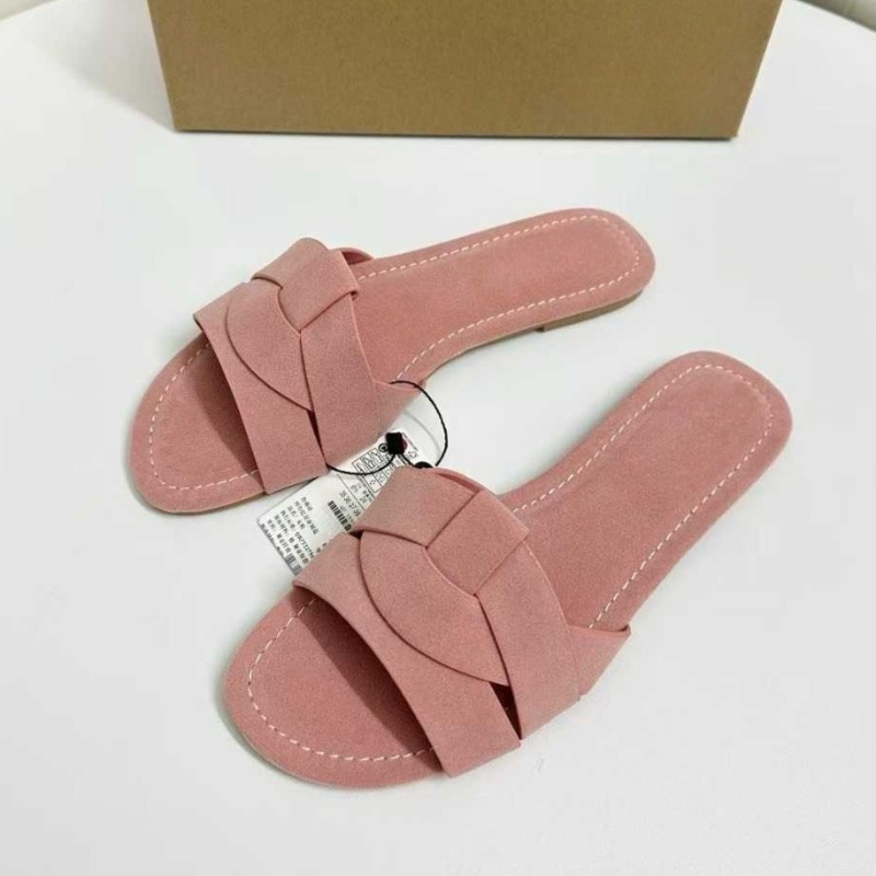 Outdoor Lighting Design - Flache Damen-Strandpantoffeln 2026 Sommer Kreuzriemen-Design Wildleder