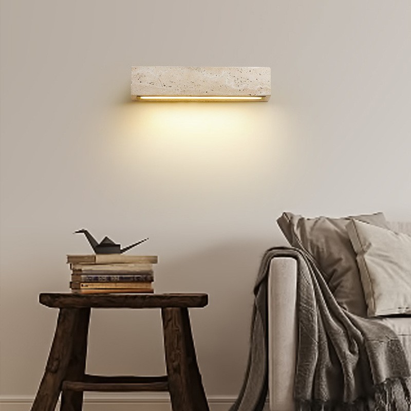 Outdoor Lighting Rental - Gelbe Travertin-Wandleuchte für Schlafzimmer, Nachttisch, Urlaub,