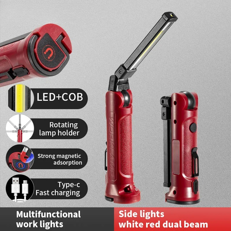 Outdoor Lighting Ideas - COB LED-Arbeitsleuchte, wiederaufladbar, zusammenklappbare Taschenlampe, Outdoor,