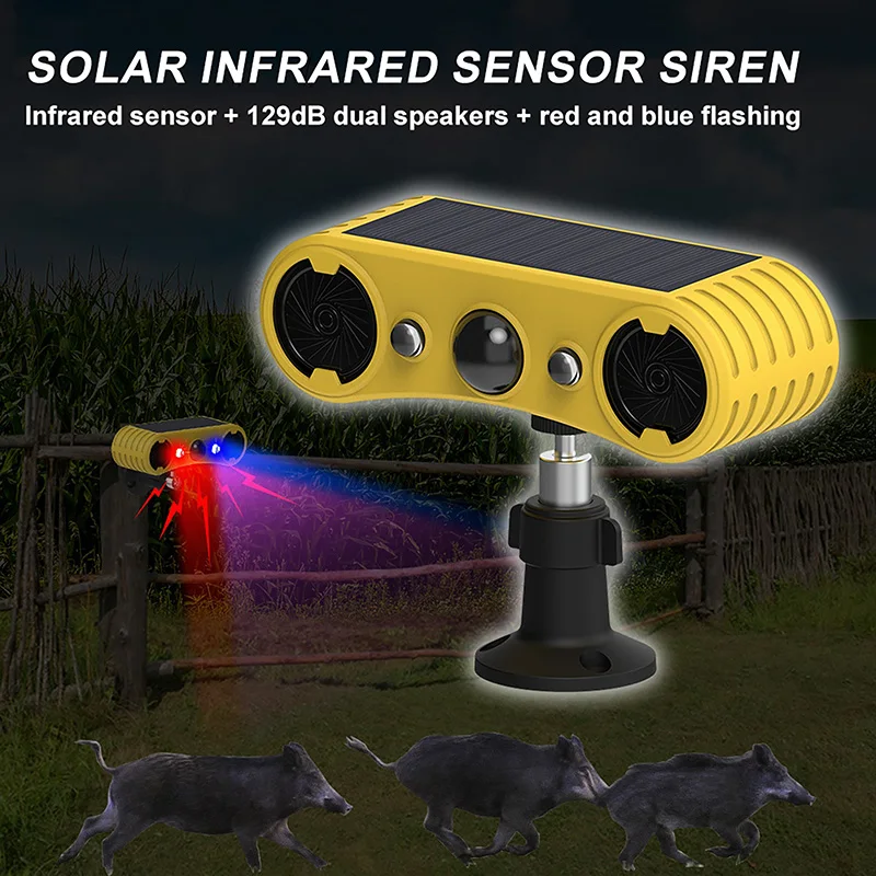Outdoor Lighting Motion Sensor - Solar-Bewegungssensor-Alarm LED Rot & Blau Stroboskoplicht
