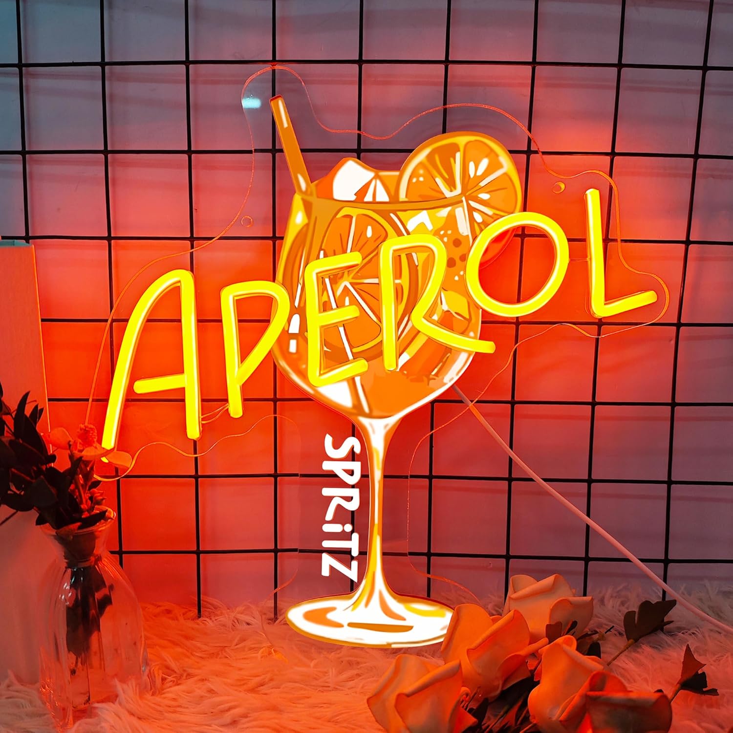 Outdoor Lighting Restaurant - Orange/Aperol Spritz Neon-Schild LED Cocktail Neonlicht