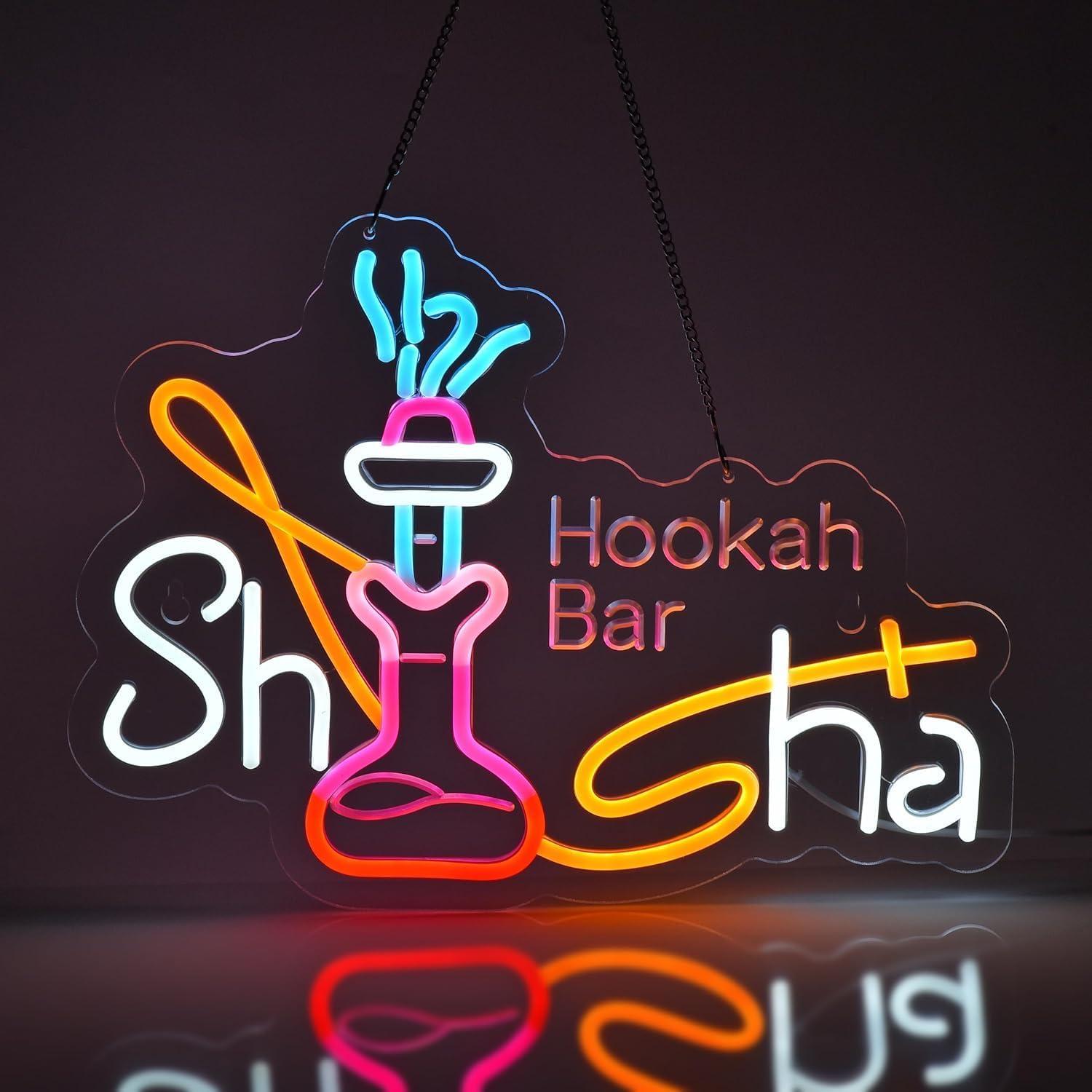 Outdoor Lighting Restaurant - Shisha Neon-Schild, dimmbare USB-Neonlichter für Shisha-Bars,