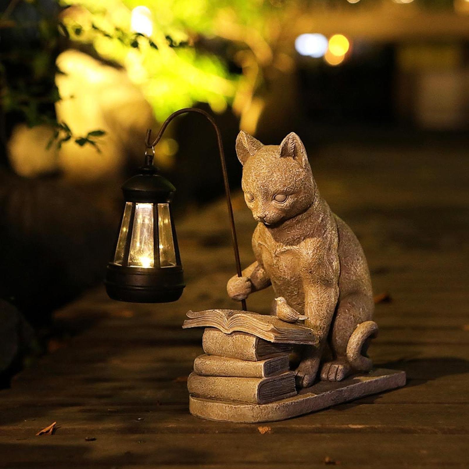 Outdoor Lighting Art - Katze Solar Garten Mini Statue Skulptur