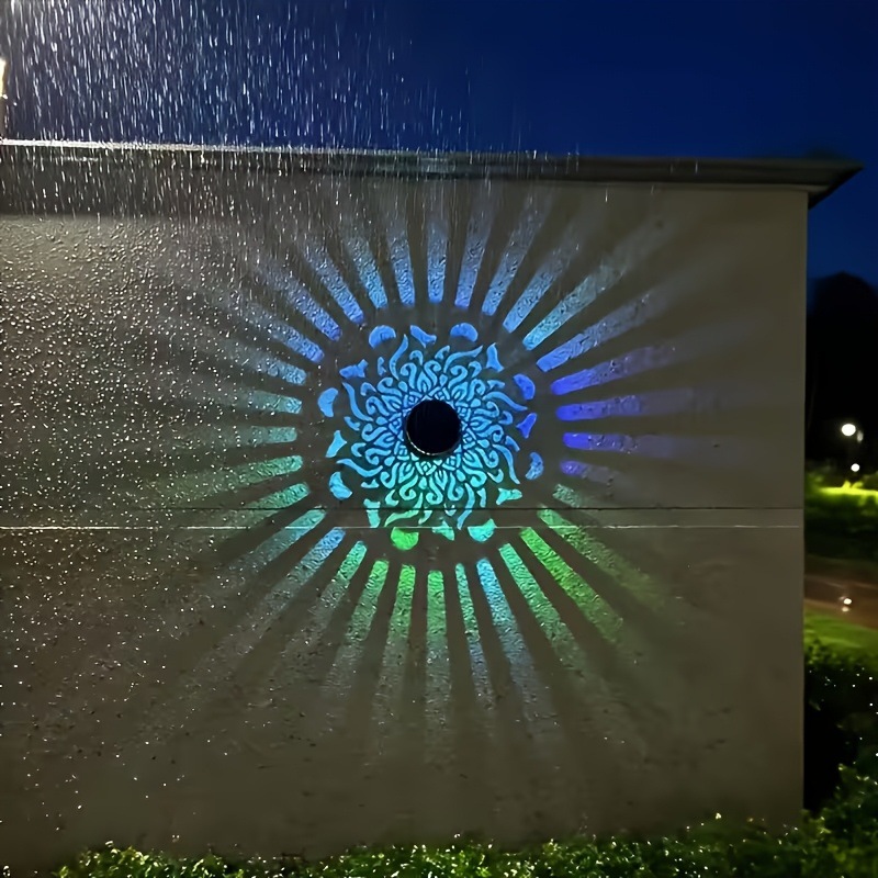 Solar Lantern Hanging - Solar-LED-Wandleuchte Mandala-Projektionslaterne Wasserdichte Außenbeleuchtung für Hof