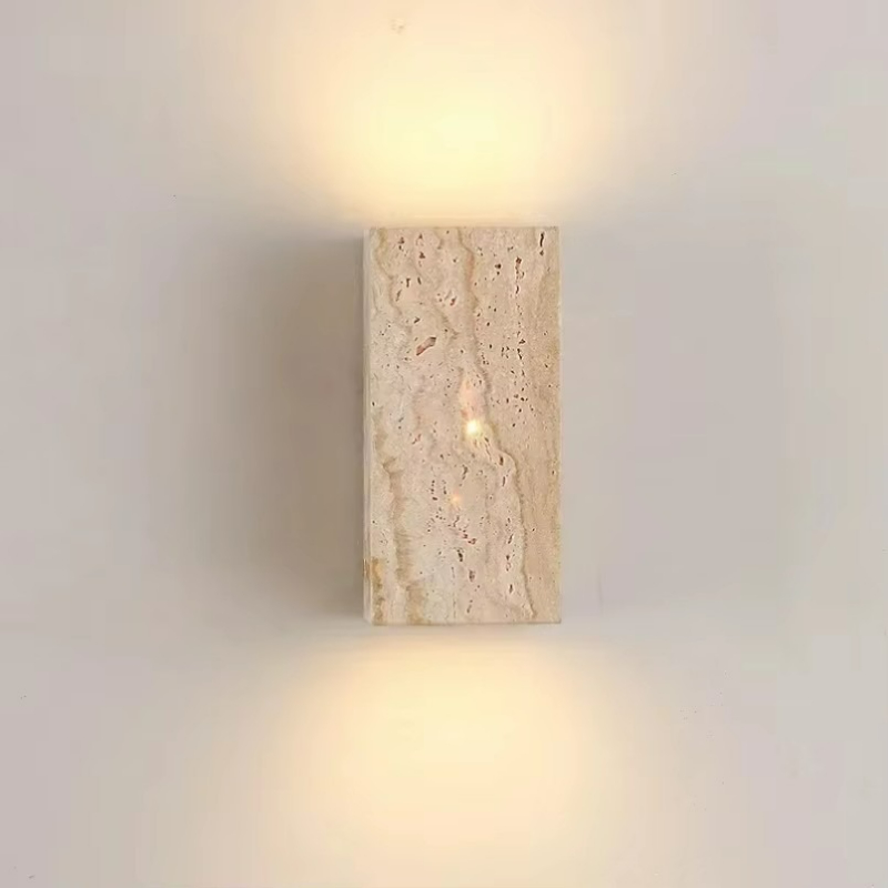 Wandleuchte aus gelbem Travert – Outdoor Lighting For Front Of House Bewertung und Preis