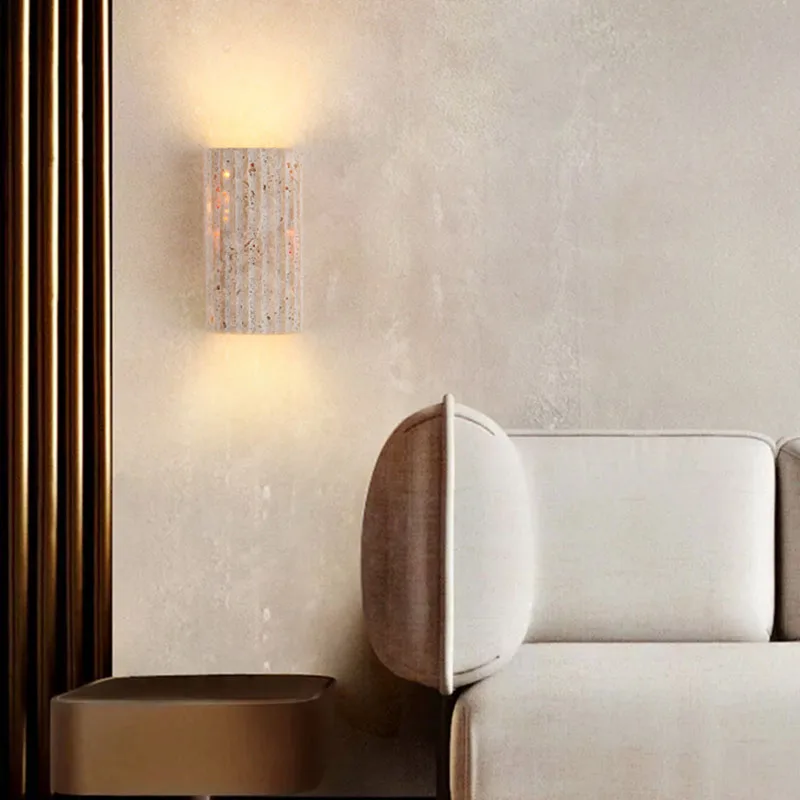 Wandleuchte aus gelbem Travert – Outdoor Lighting For Front Of House Bewertung und Preis
