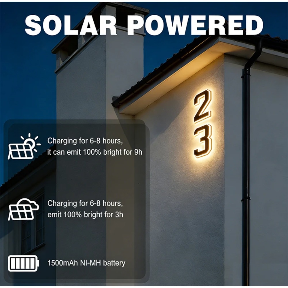Solarbetriebene LED-Hausnummer – Outdoor Lighting For Front Of House Bewertung und Preis