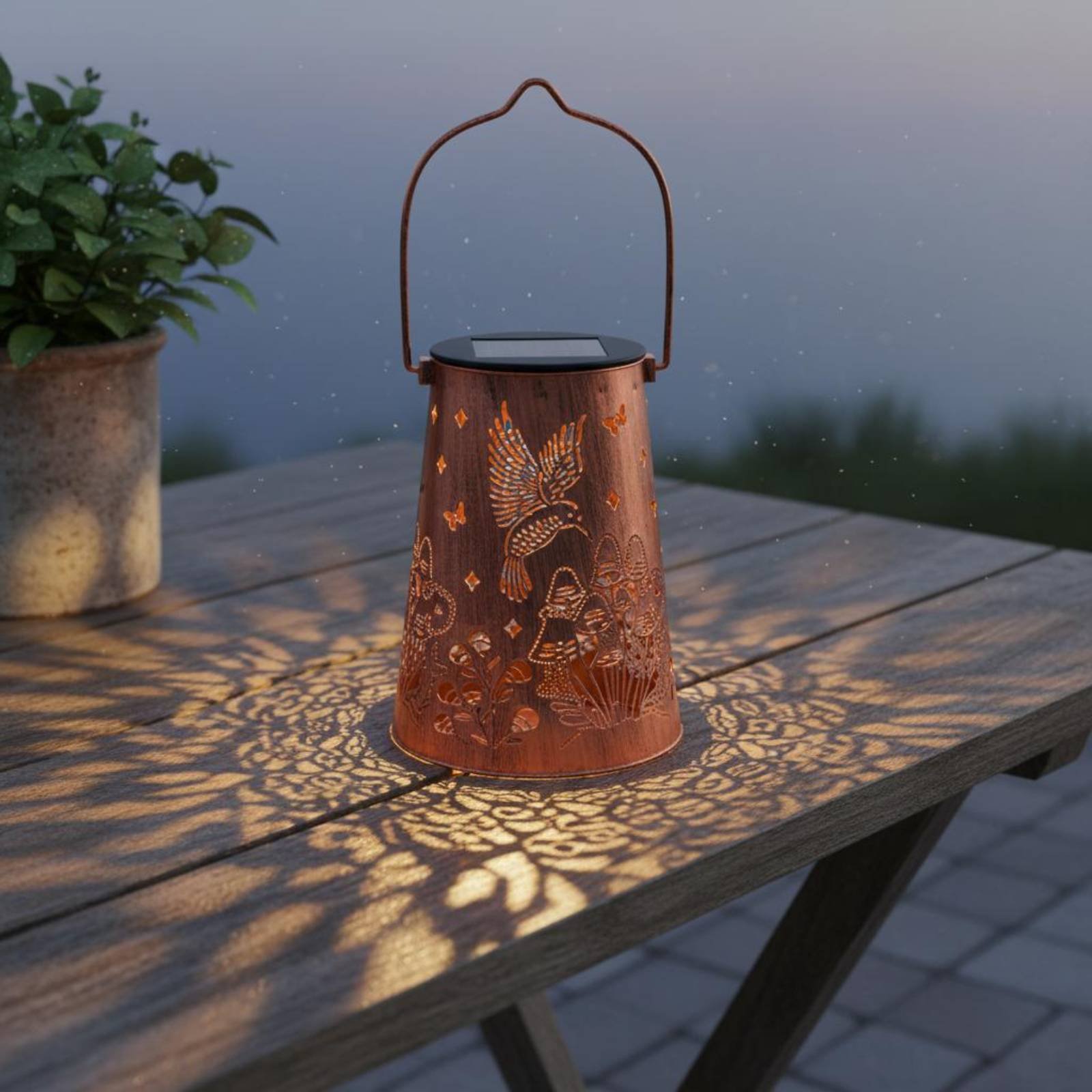 Blumengarten-Laternenmuster Ga – Solar Lantern Hanging Bewertung und Preis