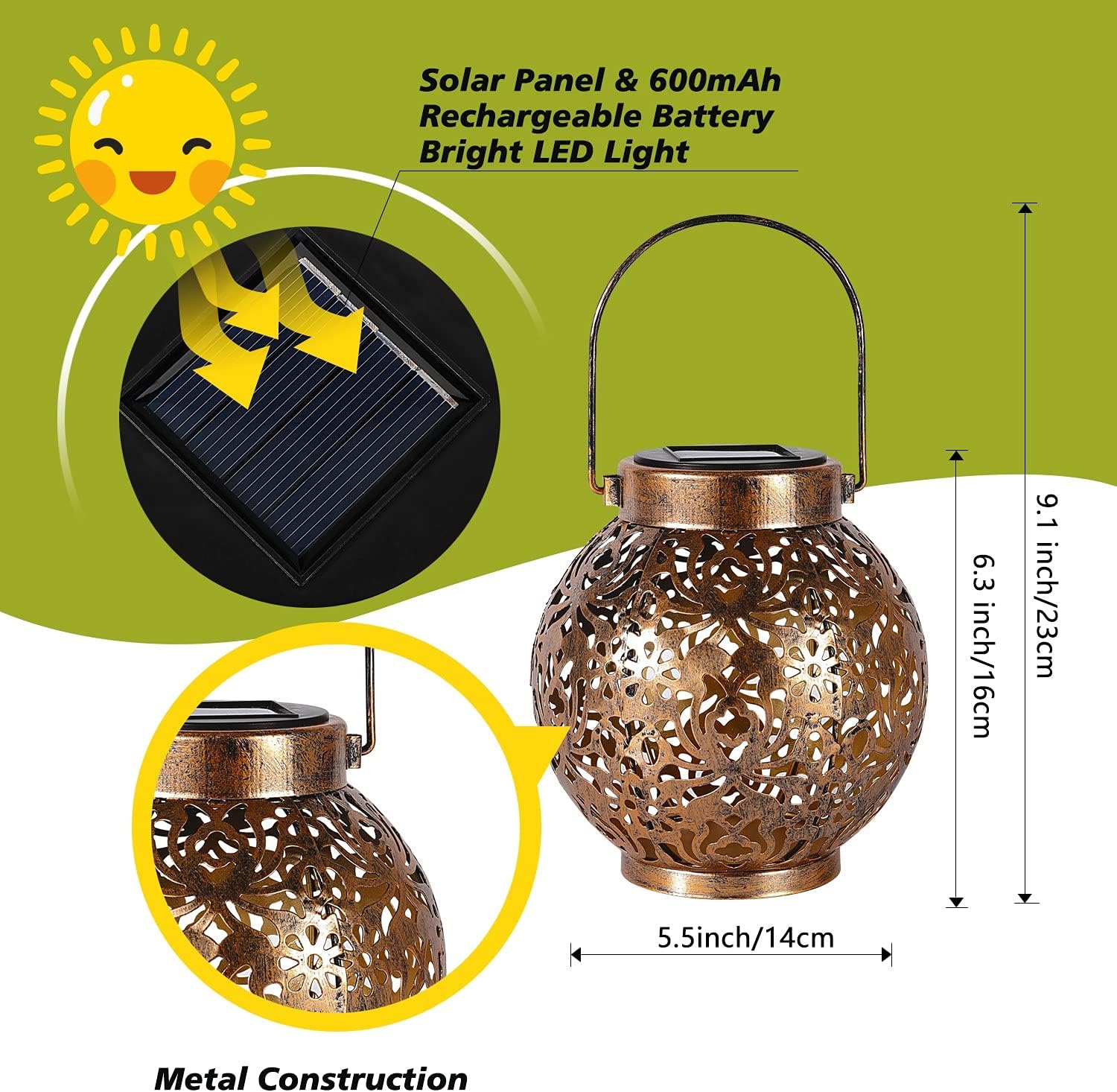 1–6 Stück marokkanische Solarl – Solar Lantern Hanging Bewertung und Preis