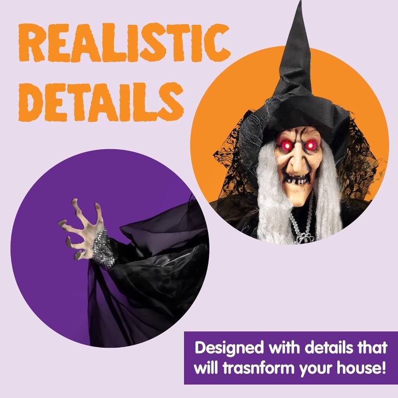 47'' Animierte Hexen-Halloween – Outdoor Lighting For Front Of House Bewertung und Preis
